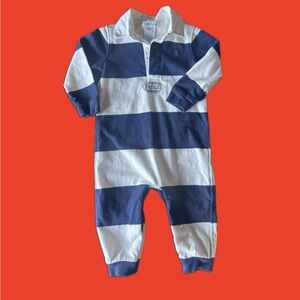 Ralph Lauren Blue and White Striped Footies